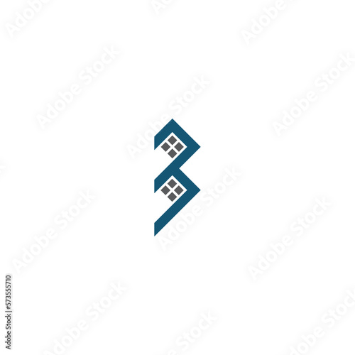 Letter B and combination of real-estate logo. 