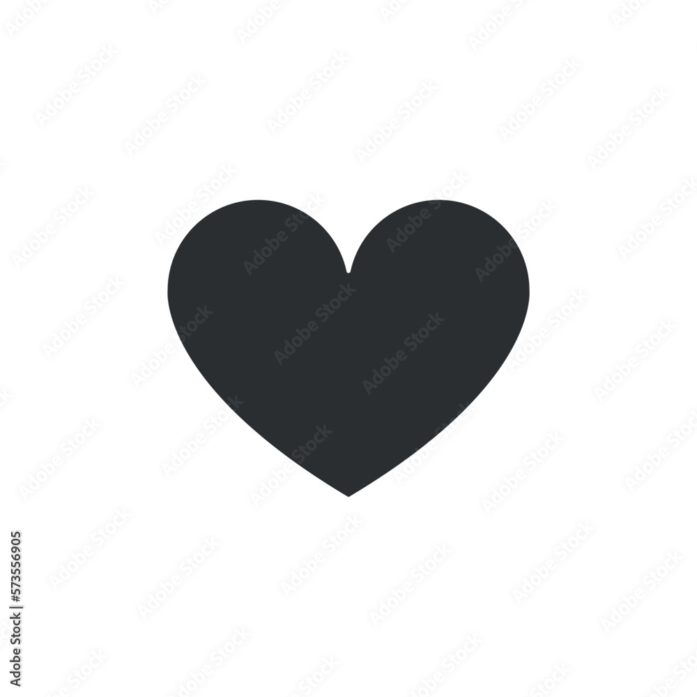 Heart vector flat icon in gray color.