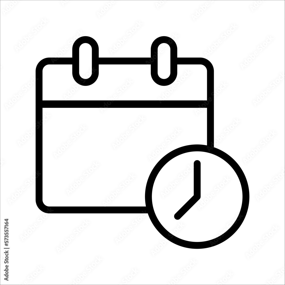 Schedule icon. Calendar, time icon vector illustration on white background Schedule icon. Calendar, time icon vector illustration on white background