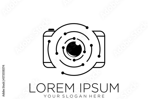 camera photography logo icon vector template