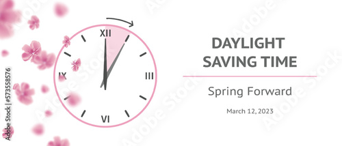 Daylight saving time. Spring forward. 12 march photo