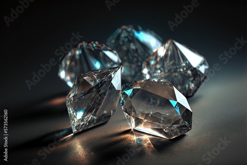 glowing gemstone and sparkling diamond background generative ai technology