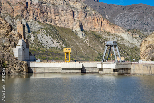 The dam of the Gunibskaya HPP. Republic of Dagestan, Russia photo