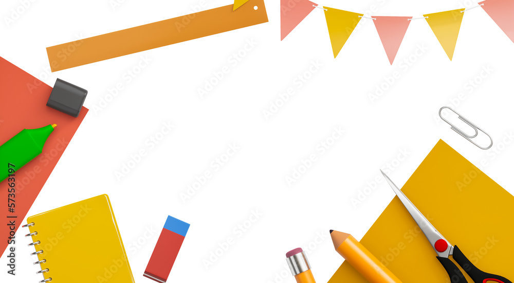 Back to school elements cutout Back to school elements cutout