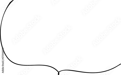 A rough line drawing speech bubble that looks like it was written with a pen
