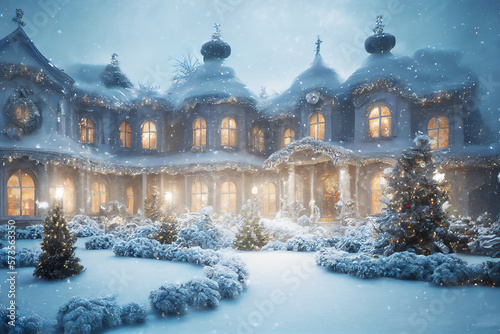 Cozy and inviting Christmas castle perfect for the holidays