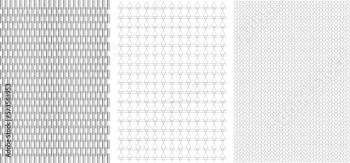 Thin line patterns. Vector geometric shapes in black and white