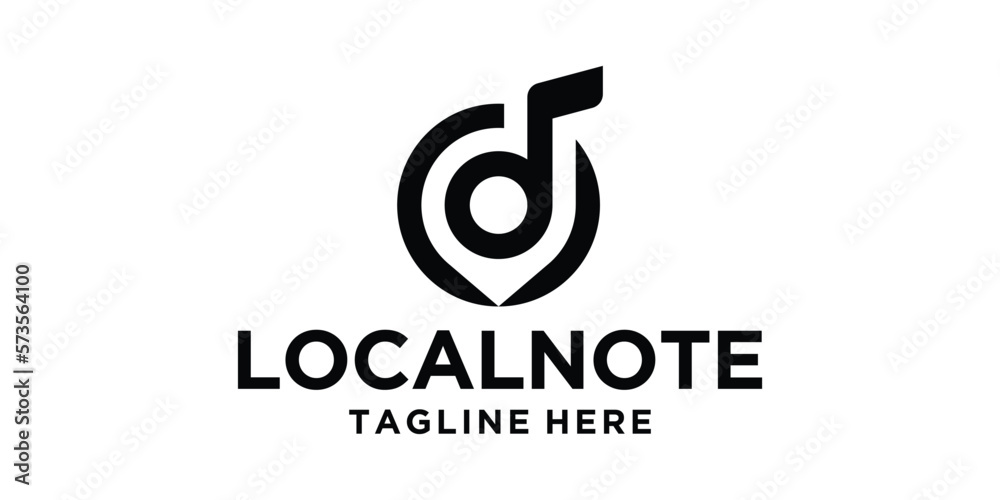 logo design pine location and note music icon illustration logo design pine location and note music icon illustration