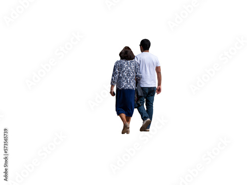 couple en promenade vu de dos se en été. 