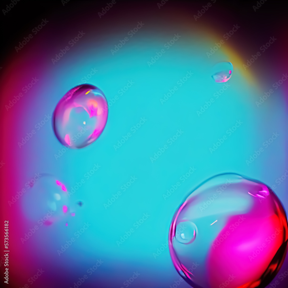 Background with blurred biological species bubbles in neon colors. Template for a cover or illustration on the theme of new medical developments and high-tech scientific research Background with blurred biological species bubbles in neon colors. Template for a cover or illustration on the theme of new medical developments and high-tech scientific research