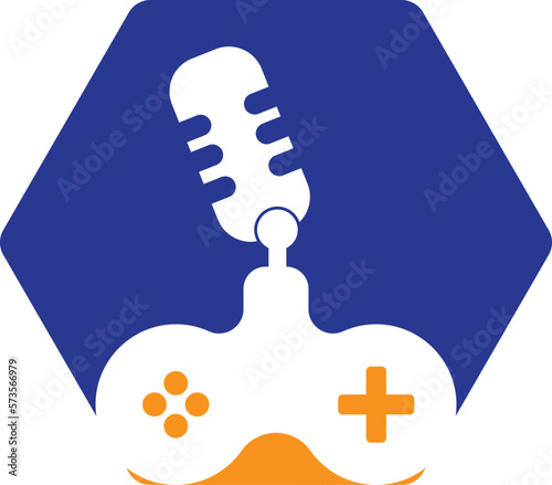 game podcast logo design template vector 