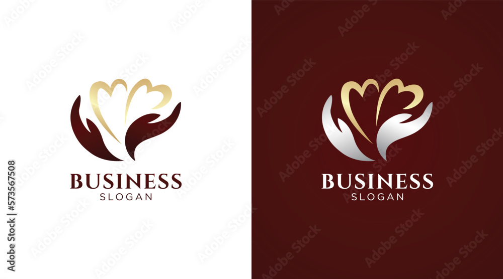 Fototapeta premium Love and heart logo illustration