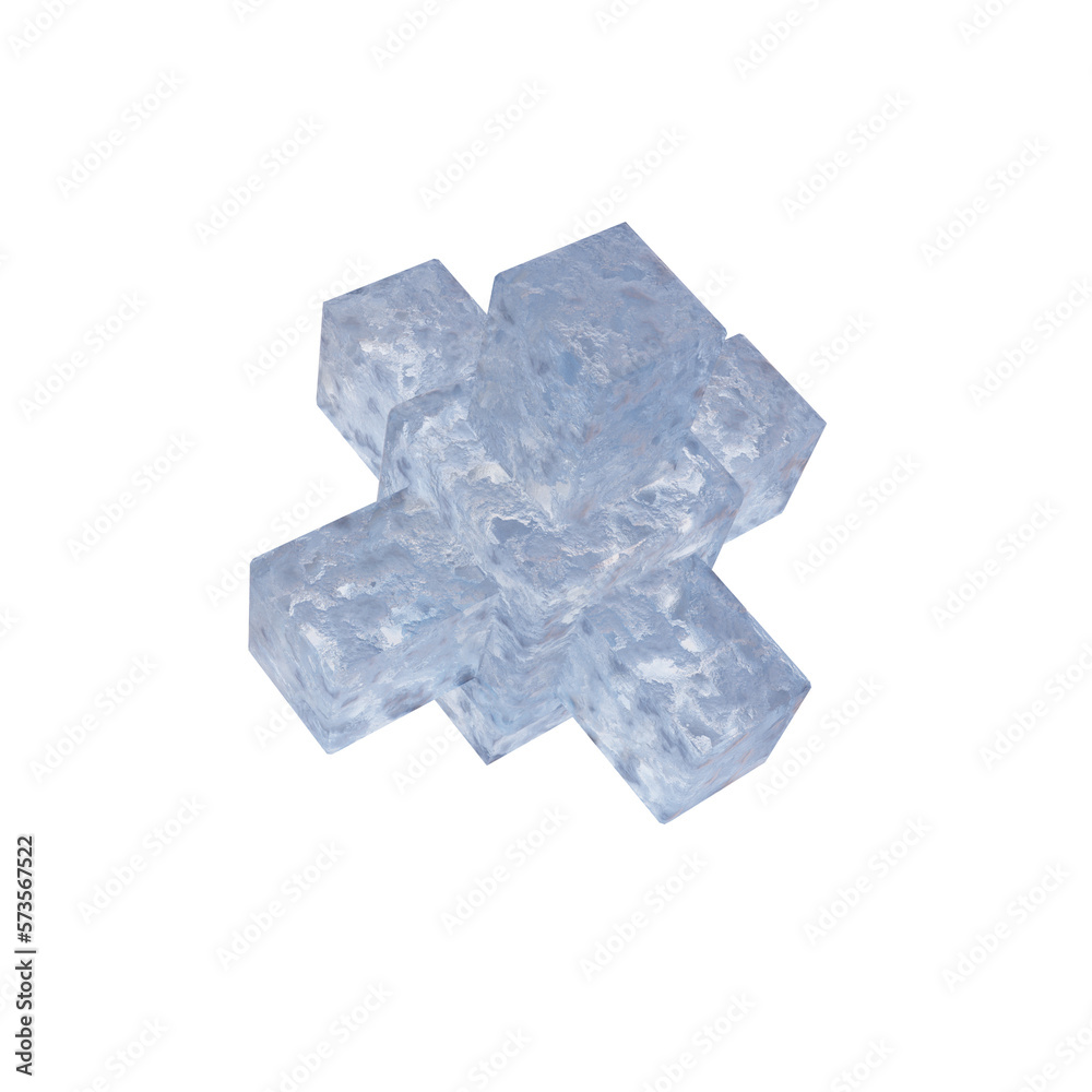 Frozen ice texture 3d branched cube abstract shape Frozen ice texture 3d branched cube abstract shape