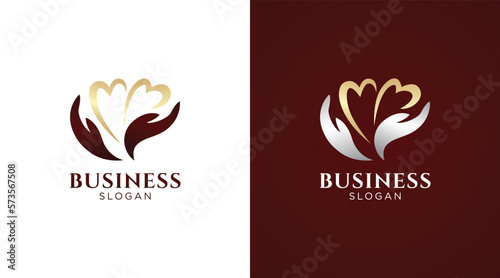 Love and heart logo illustration