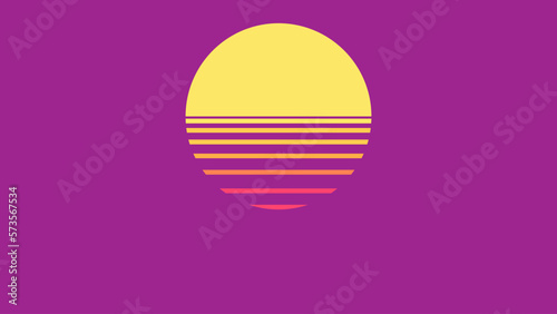 simple abstract background of sun circle lines design in minimalist style. Vector with copy space. © 9Air