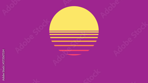 simple abstract background of sun circle lines design in minimalist style. Vector with copy space.