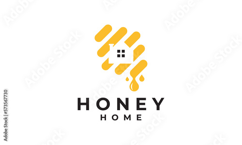 honey home logo design template. simple abstract bee icon symbol vector