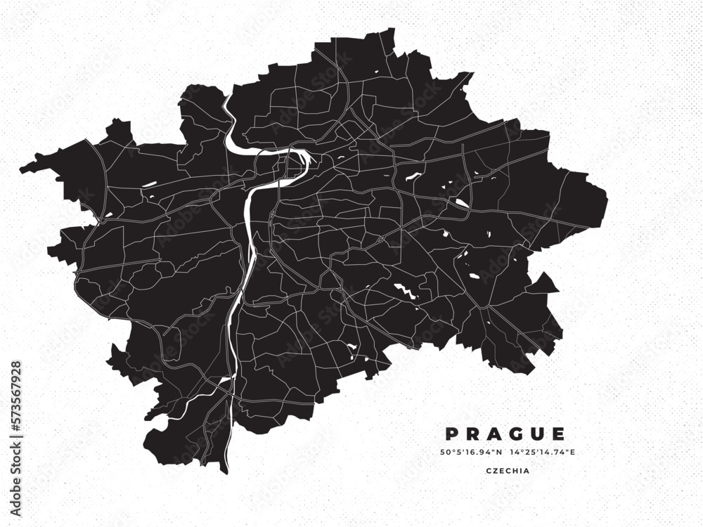 Prague map vector poster flyer	