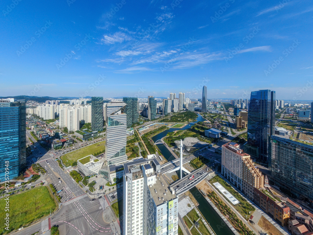 인천 연수구의 송도국제도시와 센트럴파크