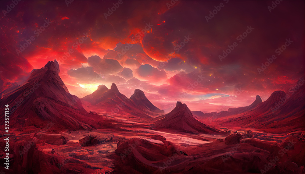 3d landscape space background with fictional planet and ground texture. Generative Ai 3d landscape space background with fictional planet and ground texture. Generative Ai