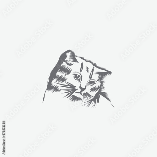 Black and white cat vector art design 