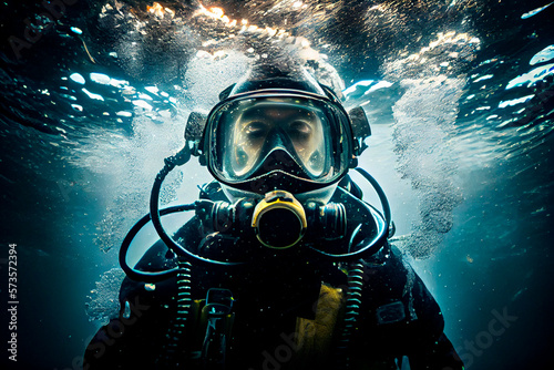scuba diver under the water, AI Generated