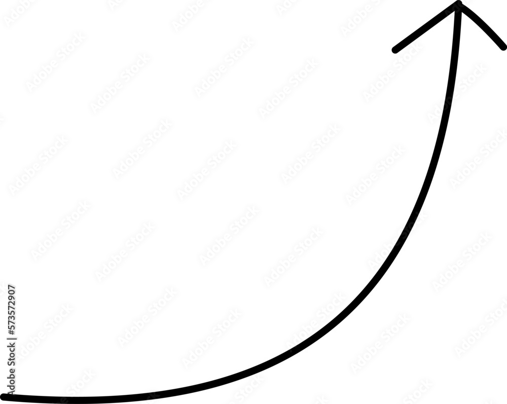 Roughly drawn hand drawn arrow / up / up