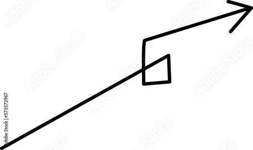 Roughly drawn hand drawn arrow / up / up