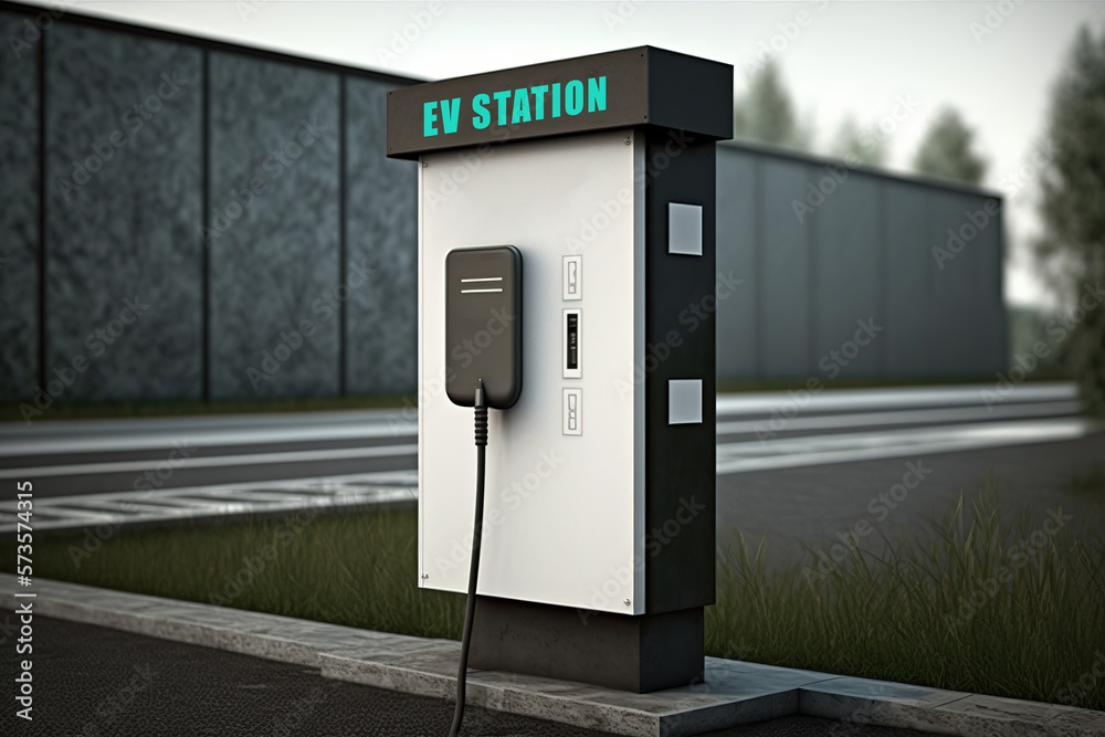 The EV car charging station in the city background, New technology for clean energy concept. Generative Ai image.
The EV car charging station in the city background, New technology for clean energy concept. Generative Ai image.