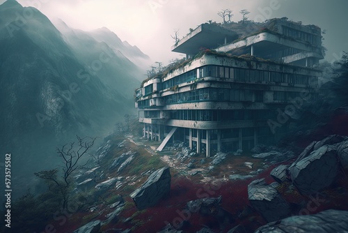 Illustration of an abandoned city - Created with generative ai