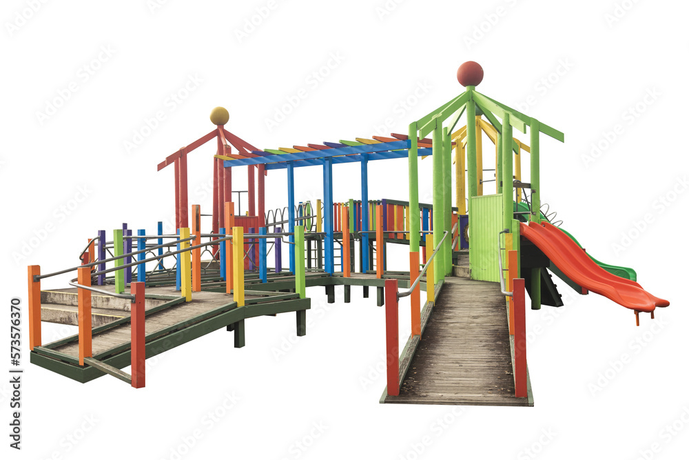 Cutout of an isolated colorful children's wooden playground structure with the transparent png
Cutout of an isolated colorful children's wooden playground structure with the transparent png