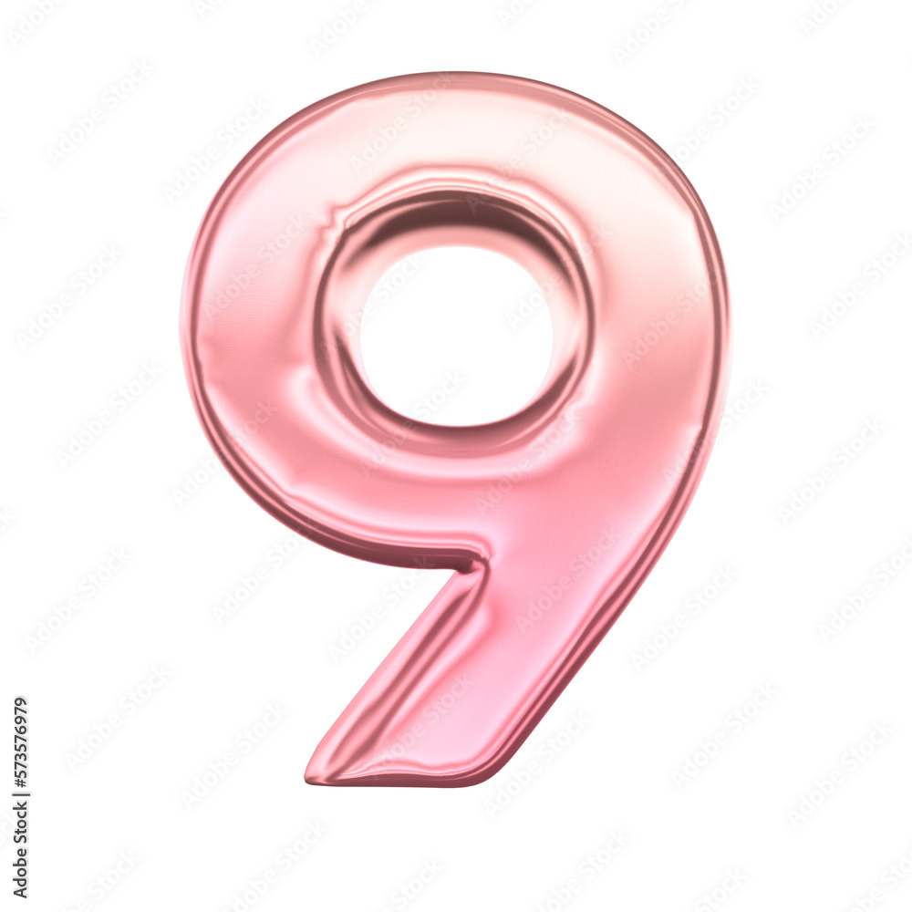 Number 3D Pink Render Number 3D Pink Render