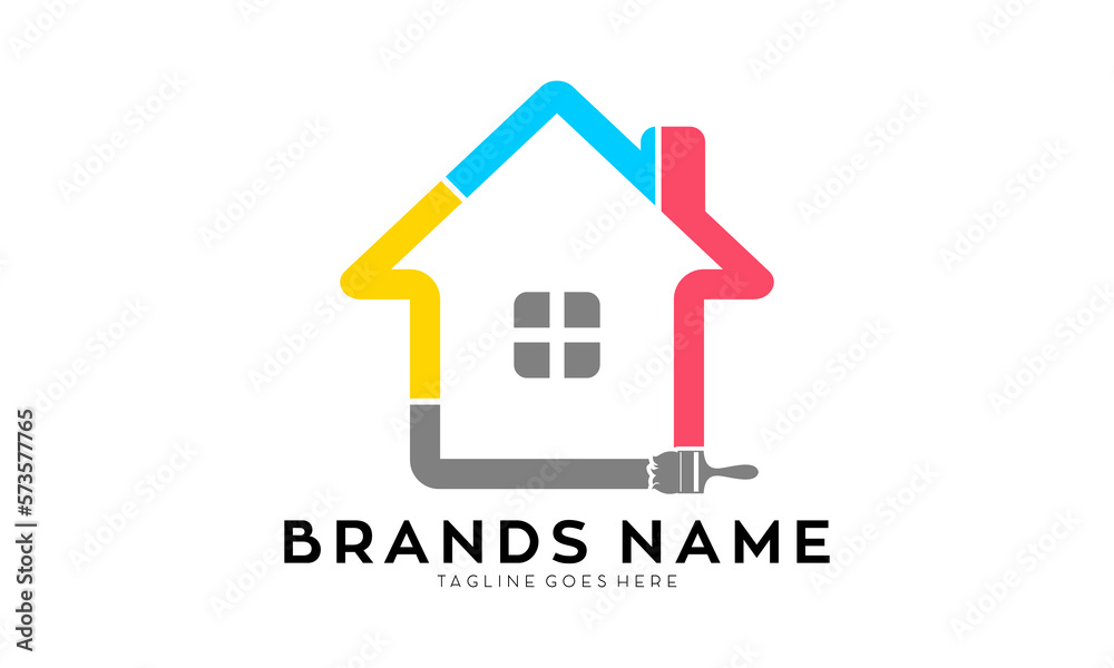 Fototapeta premium House paint fresh vector logo