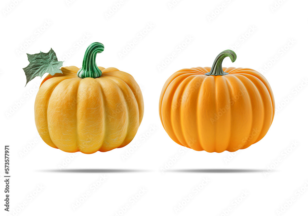 Pumpkin isolated on white, generative AI