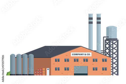 Vector element factory buildings flat design for city illustration