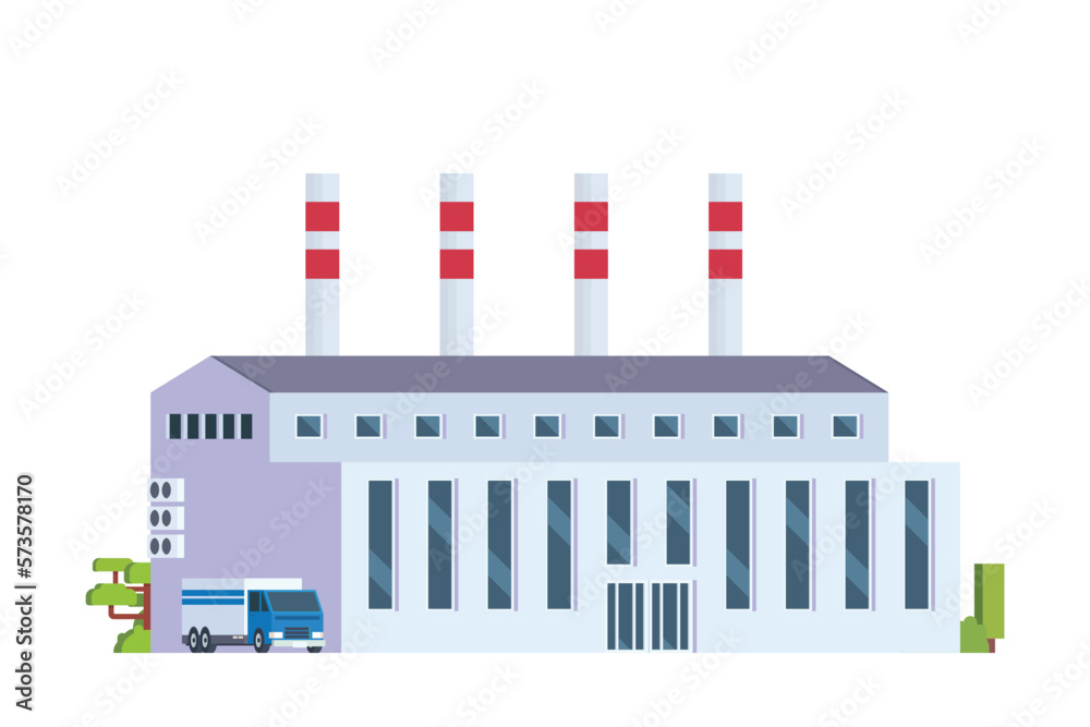 Naklejka premium Vector element factory buildings flat design for city illustration