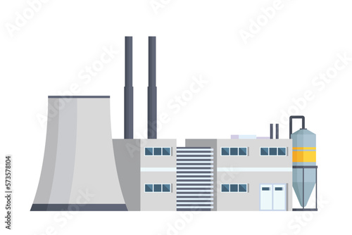 Vector element factory buildings flat design for city illustration