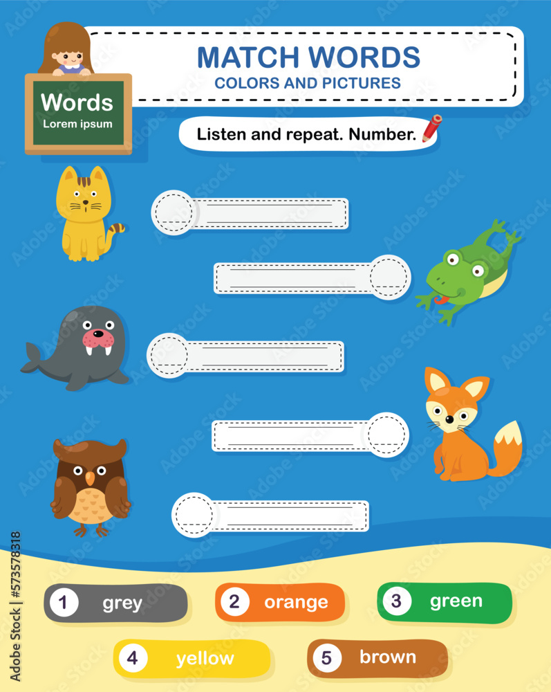 Trace and match words with pictures. Educational worksheet for ...