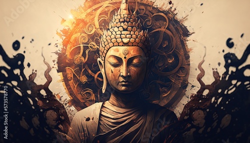illustration de bouddha zen, calme avec les yeux fermés photo