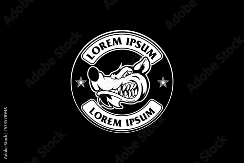 Animal Character Rat badge logo template