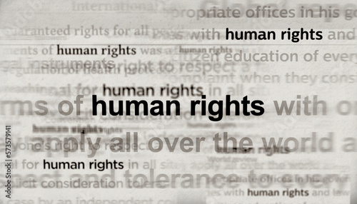 Human rights freedom and justice headline titles media 3d illustration