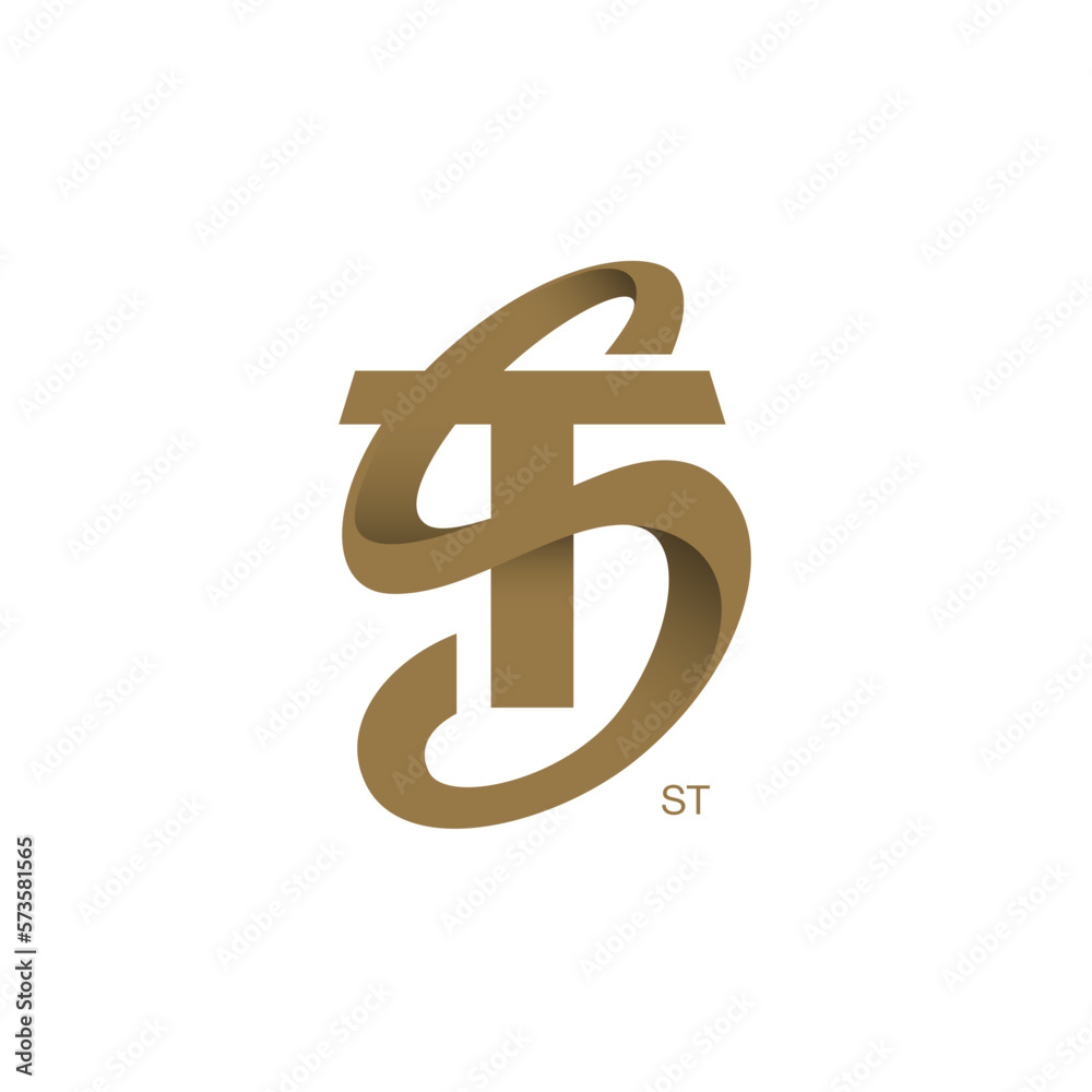 Obraz premium ST or TS Letter Logo