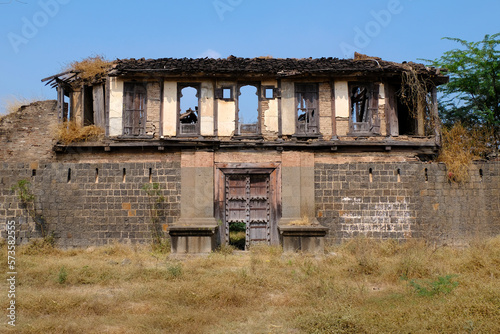 30 Jan 2023, In Wathar Nimbalkar Village there are 9 wada (Haveli, Palace) in 23 acres of area. beautiful historic Wada built in 1795-1804 near Phaltan, Maharashtra, India. photo