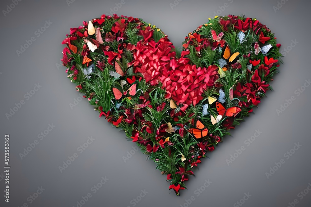 A Heart With Butterflies. The Concept Of Love And ValentineS Day. Generative AI A Heart With Butterflies. The Concept Of Love And ValentineS Day. Generative AI