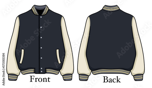 Front back varsity mock up design, which can be edited as needed in vector form.This design is for store products, templates, hoodie designs, mock ups, social media posts and others related to fashion photo