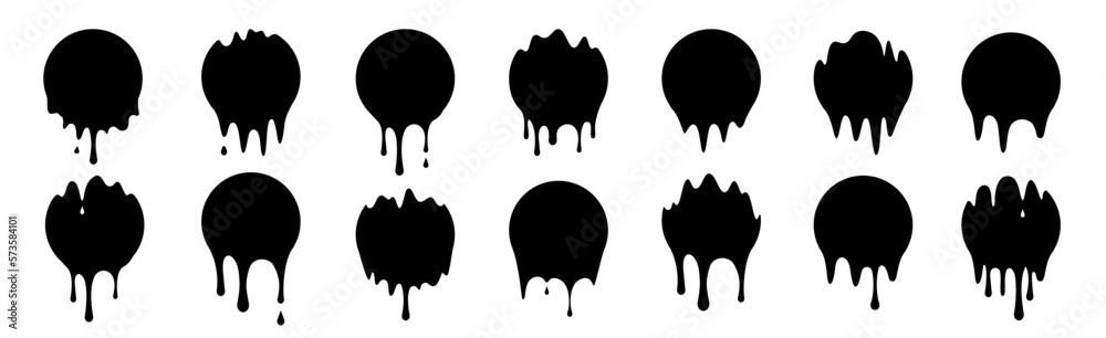 Dripping circle. Drip blob. Vector Dripping splatter. Dripping circle. Drip blob. Vector Dripping splatter.