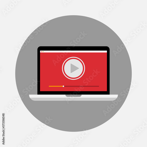 Color image of laptop. Vector illustration