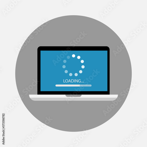 Color image of laptop. Vector illustration