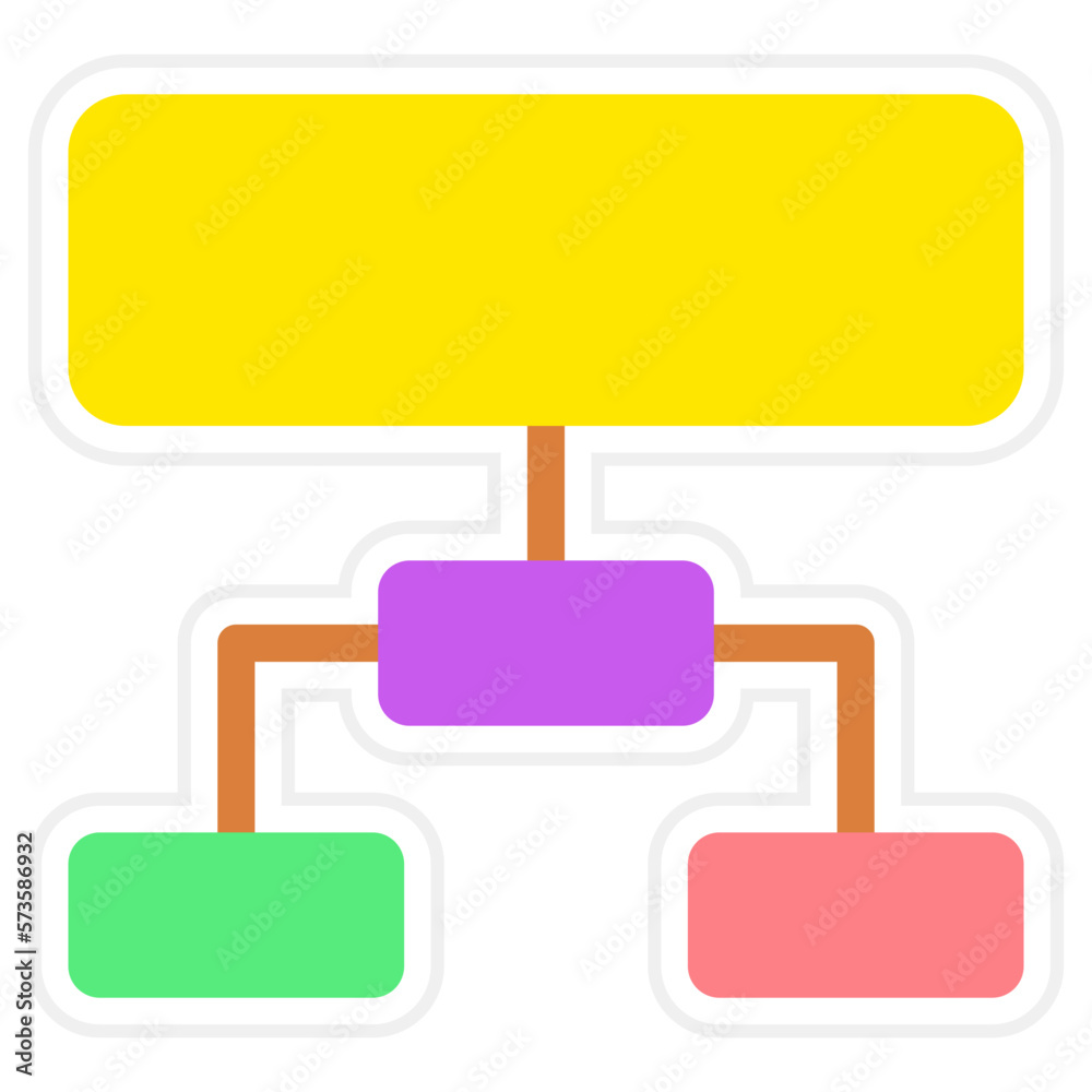 Hierarchical Structure Sticker Icon Hierarchical Structure Sticker Icon