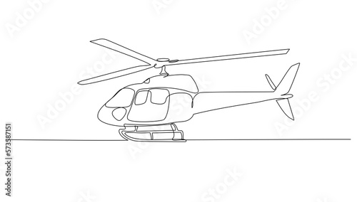 Continuous line art Helicopter drawing for vector illustration, business transportation. transportation in the air. graphic design modern continuous line drawing